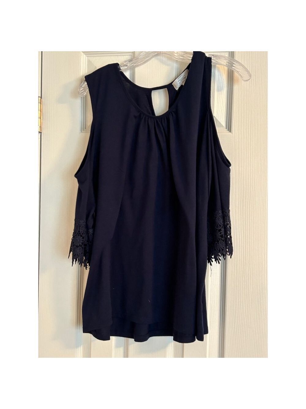 🔵Shannon Ford 3/4 sleeve Top, 2X Navy Blue